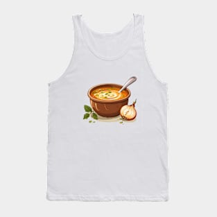 Savory Simplicity: Onion Soup Illustration Tank Top